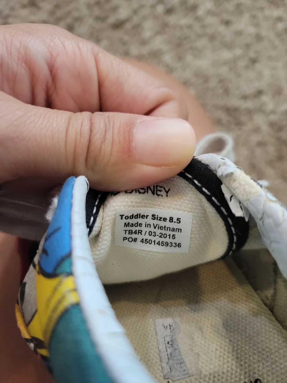Vans Kids Red, Yellow & Blue Cartoon Canvas Sneakers